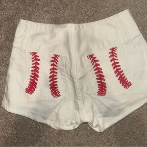 BlueBird White Denim Baseball Pocket Shorts